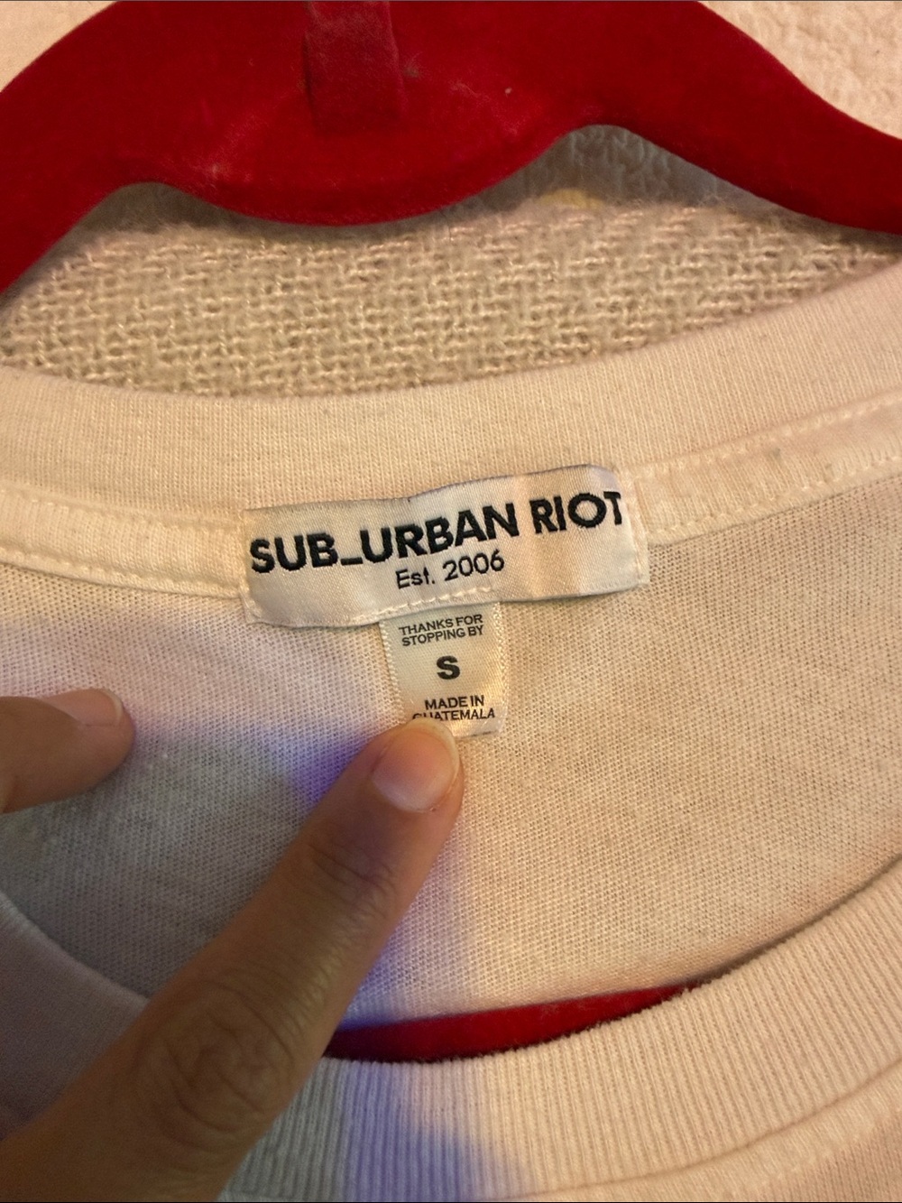 Sub_Urban Riot White Tee with Red "LOVE WINS" Script - Picture 2 of 3